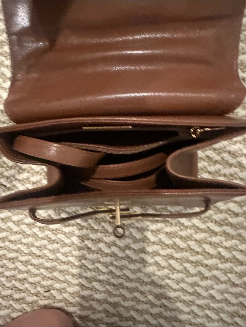 Structured Brown Top-Handle Satchel with Gold Hardware